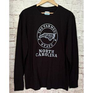 State Of Mine Mens North Carolina T Shirt Black Long Sleeve NEW Tar Heel Size L